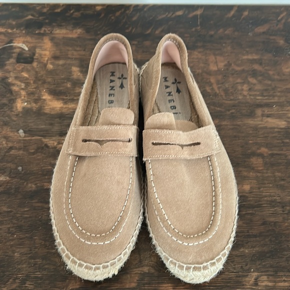 Manebi Shoes - Luxury Tan Suede espadrille Loafers